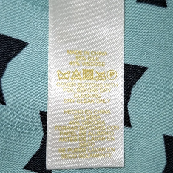 Kate Spade Isadora Mint Green And Black Silk Top Size 2 - Picture 9 of 9